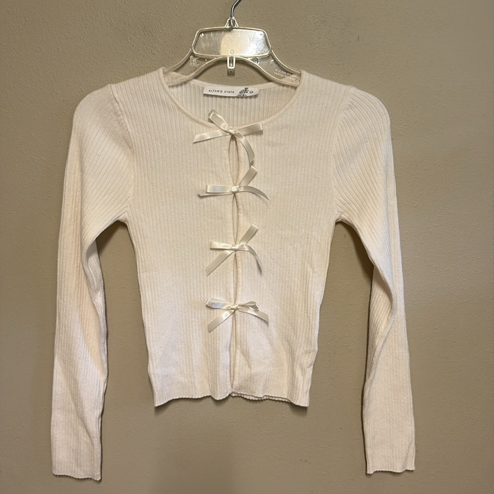 ALTAR’D STATE Bow Front Cardi / Sweater